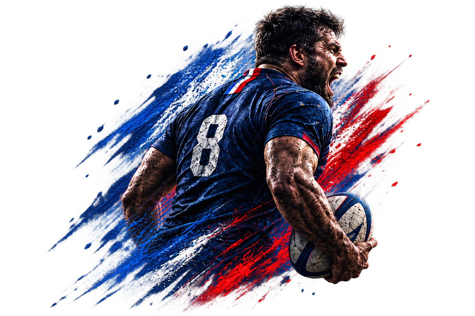 Joueur de rugby portant le ballon
